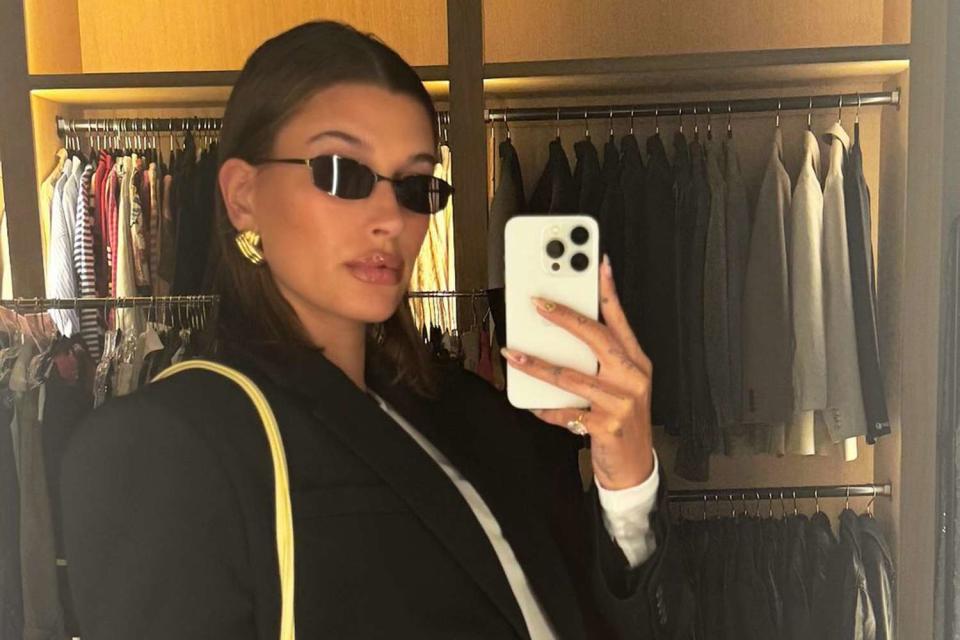 <p>Hailey Bieber/Instagram</p> Hailey Bieber shares a new image of her growing baby bump