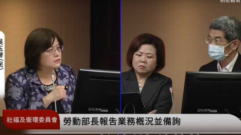 ▲勞動部長許銘春（中）今（12）日表示，支持縮短移工遞補期，建議家庭看護工遞補等待期間縮短至1個月。（圖／翻攝自國會頻道）