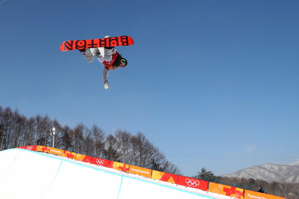 Chloe Kim competes in the halfpipe event on Feb. 13, 2018 at the 2018 Pyeongchang Winter Games. (Photo: Tim Clayton - Corbis via Getty Images)