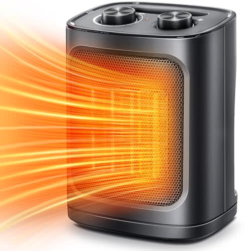 Kismile Small Space Heater for Indoor Use, Electric Ceramic Space Heater, Portable Heaters Fan…