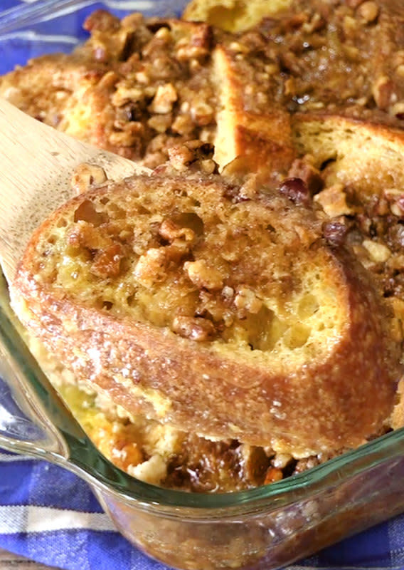 <p>The Slow Roasted Italian</p><p>Prep the night before and throw it in the oven while you are getting ready for the best baked French toast recipe. It's an easy breakfast that your family will thank you for.</p><p><strong>Get the recipe: <a href="https://www.theslowroasteditalian.com/2011/06/baked-french-toast-casserole.html" rel="nofollow noopener" target="_blank" data-ylk="slk:Overnight French Toast Casserole;elm:context_link;itc:0;sec:content-canvas" class="link rapid-noclick-resp">Overnight French Toast Casserole</a></strong></p>