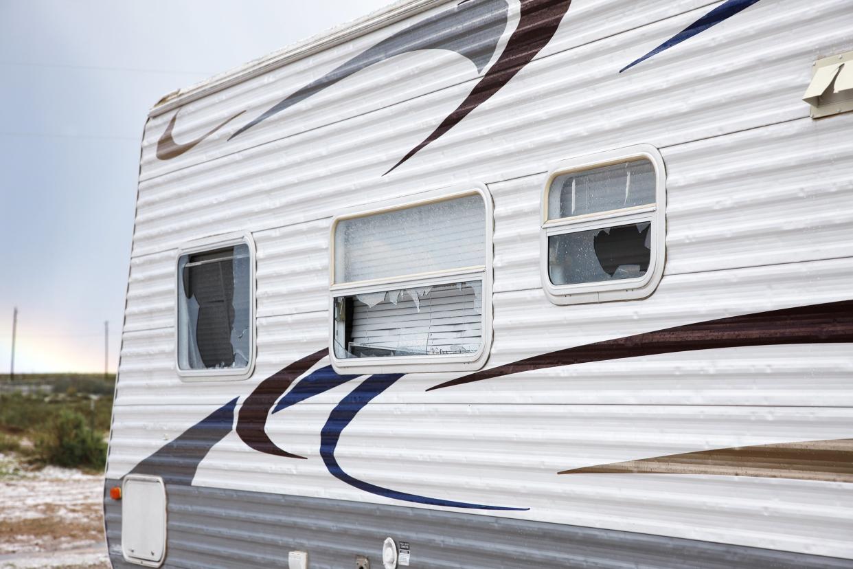 hail damage to travel trailer