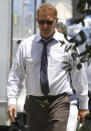 <b>Dude, You're in Public!</b><br>Kevin Costner was seen on Tuesday in New Orleans with his belt unbuckled as he walked around the set of his upcoming film "Black and White."