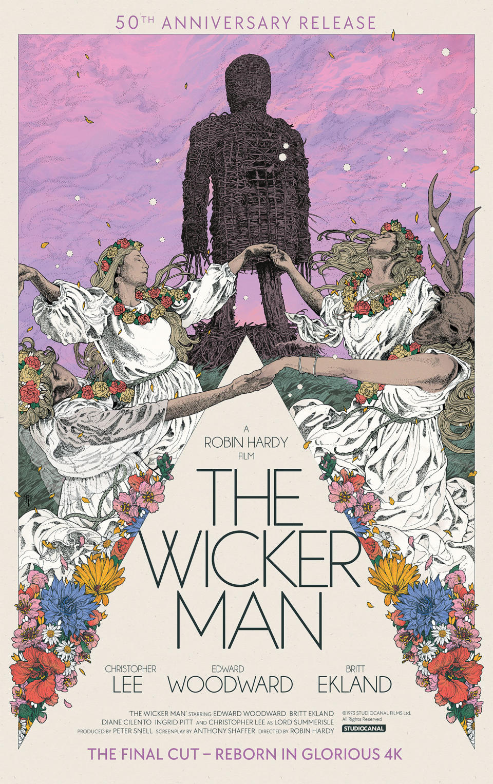 The poster was created by artist Richey Beckett. The Wicker Man: 50th anniversary release. (Studiocanal)