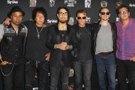 <p>Dave Navarro, Mark McGrath, Chris Chaney, Donovan Leitch, Billy Morrison and Josh Freese of Royal Machines with special guest, Chester Bennington attend the 100th Episode Party For “Ink Master” at NeueHouse Hollywood on September 28, 2016 in Los Angeles, California. (Photo: Tommaso Boddi/WireImage) </p>