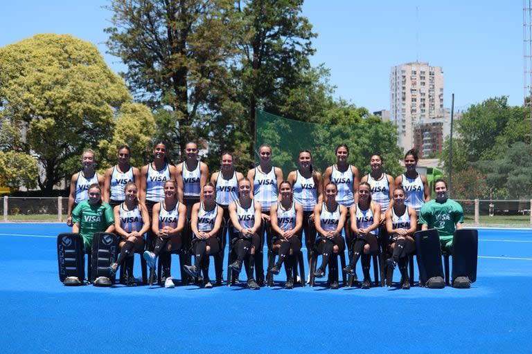 El plantel de las Leoncitas que dispuó el Mundial de hockey sobre césped Sub 21 en Santiago de Chile