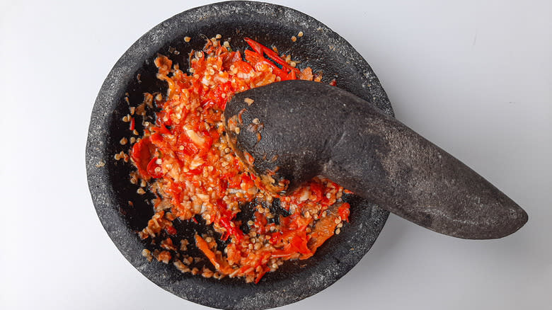 hand pounded sambal oelek