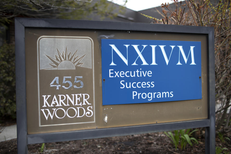 ALBANY, NY - APRIL 26: The NXIVM Executive Success Programs sign outside of the office at 455 New Karner Road on April 26, 2018 in Albany, New York. Keith Raniere, founder of NXIVM, was arrested by the FBI in Mexico in March of 2018. (Photo by Amy Luke/Getty Images)