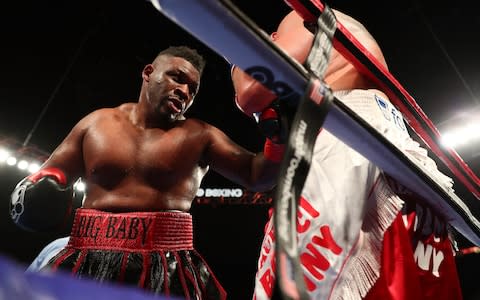 Jarrell Miller punches Mariusz Wach - Credit: getty images