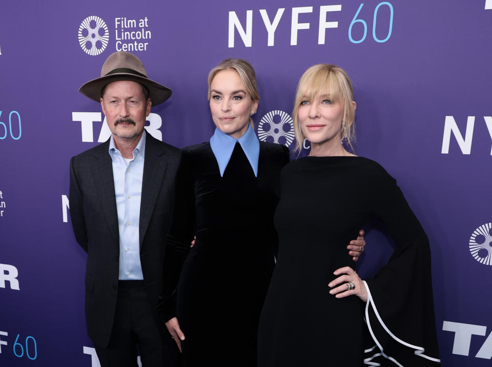 NEW YORK, NEW YORK - OCTOBER 03: (L-R) Todd Field, Nina Hoss and Cate Blanchett attend the 