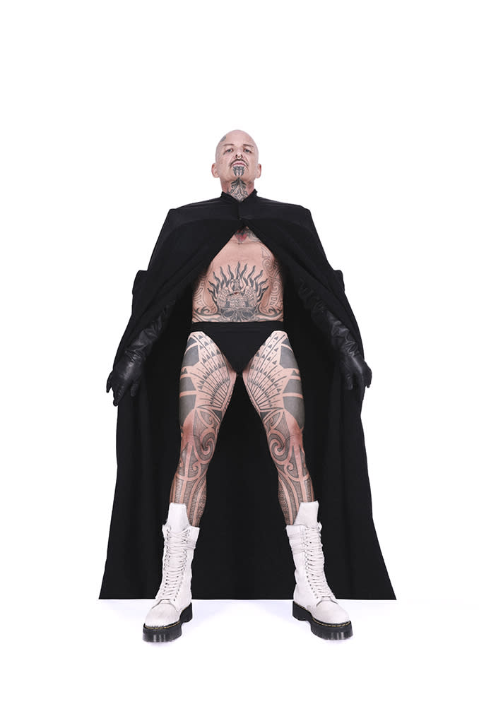 Ron Athey stars in the new Rick Owens x Dr Martens capsule campaign. - Credit: Courtesy of Dr Martens