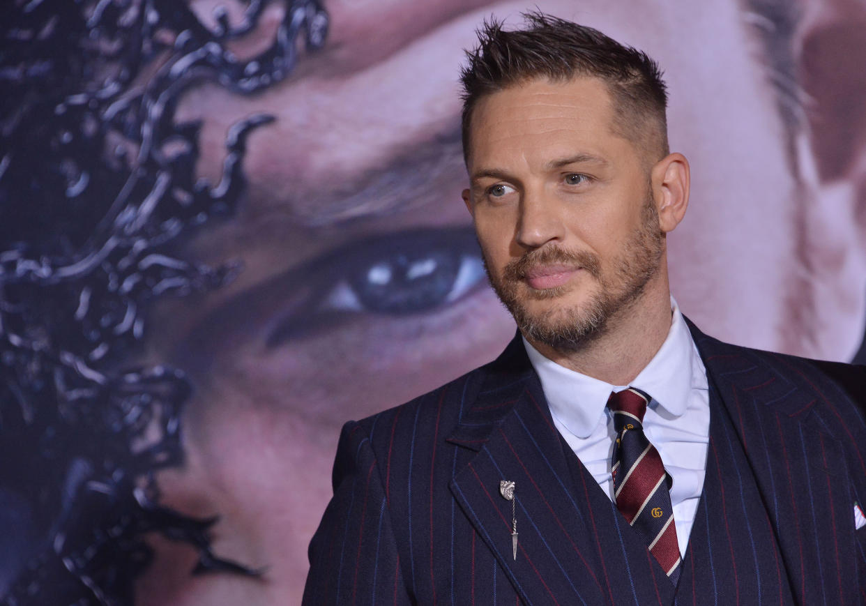 Tom Hardy arrives at the �Venom� Los Angeles Premiere held at the Regency Village Theater in Westwood, CA on Monday, October 1, 2018. (Photo By Sthanlee B. Mirador/Sipa USA)