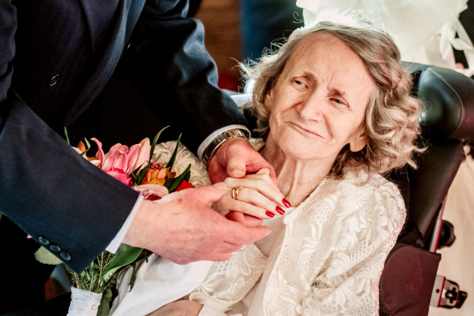 Young proposed to Jones after rejecting his proposals for 43 years. (Photo: Caters)