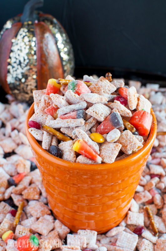 <p>Back for Seconds</p><p>Pumpkin Spice Muddy Buddies are a fun sweet and salty snack, and a perfect way to use up all that leftover candy corn! </p><p><strong>Get the recipe: <a href="https://backforseconds.com/halloween-pumpkin-spice-muddy-buddies/" rel="nofollow noopener" target="_blank" data-ylk="slk:Pumpkin Spice Muddy Buddies;elm:context_link;itc:0;sec:content-canvas" class="link ">Pumpkin Spice Muddy Buddies</a></strong></p>