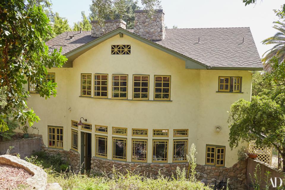 The residence, which is no longer the only property, was the Pullmans's first priority. Then they began working on the barn, which also has in-law quarters. And now, there is also a pool, a pool house, and a "goat barn." "We're zoned for one hoofed animal per acre," says Pullman. The property is two and a half acres, "so, yes, I guess two and a half goats!"