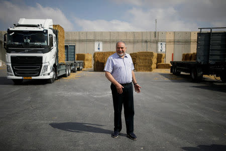 Israeli Defense Minister Avigdor Lieberman visits Gaza's Kerem Shalom crossing, the strip's main commercial border terminal, July 22, 2018. REUTERS/Amir Cohen