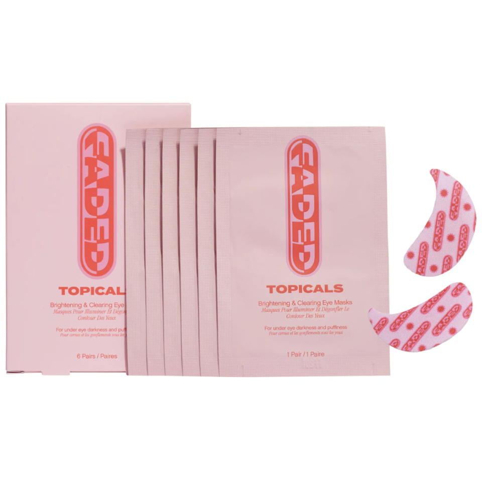 <p><a href="https://go.redirectingat.com?id=74968X1596630&url=https%3A%2F%2Fwww.sephora.com%2Fproduct%2Ffaded-eye-masks-P507518&sref=https%3A%2F%2F" rel="nofollow noopener" target="_blank" data-ylk="slk:Shop Now;elm:context_link;itc:0;sec:content-canvas" class="link ">Shop Now</a></p><p>Faded Under Eye Brightening & Clearing Eye Masks</p><p>$17.60</p><span class="copyright">Sephora</span>