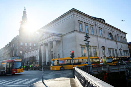 Christiansborg Castle Church is seen after the announcement of Prince Henrik's death, in Copenhagen, Denmark, February 14, 2018. Ritzau Scanpix Denmark/Philip Davali via REUTERS