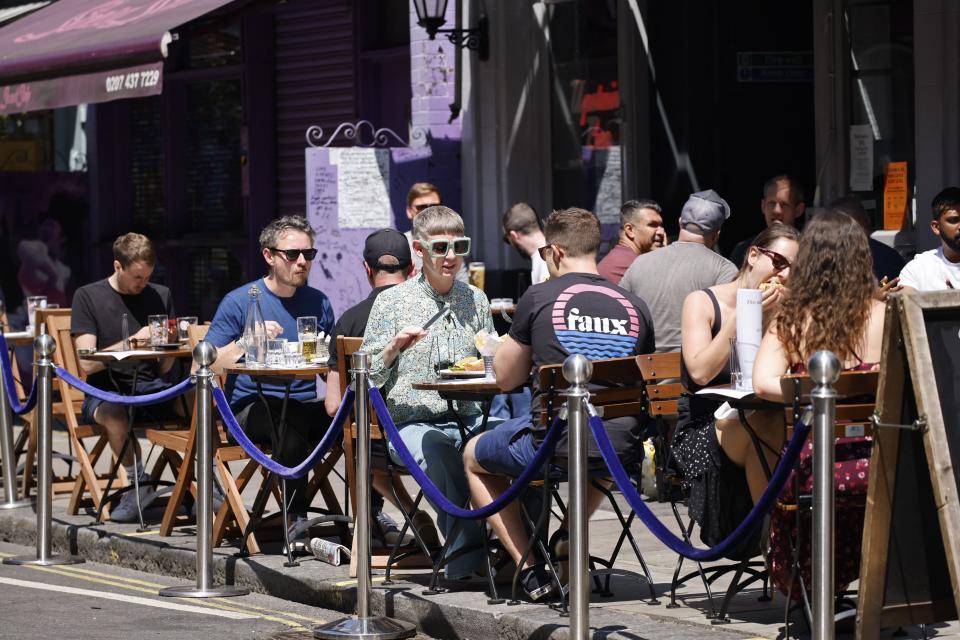 UK’s retail sales data shows a decline as restaurants open after pandemic restrictions  (AFP via Getty Images)