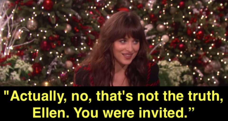 Dakota calling out Ellen for lying