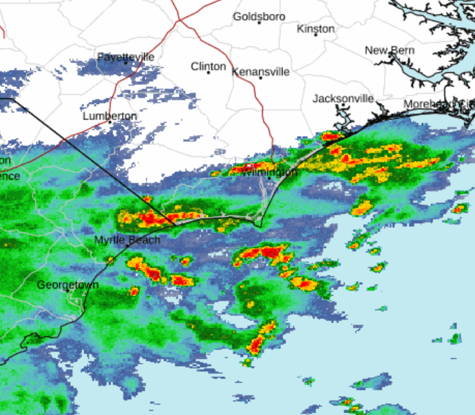 The latest radar from the National Weather Service in Wilmington shows that the outer bands from Hurricane Idalia have already reached Southeastern North Carolina.