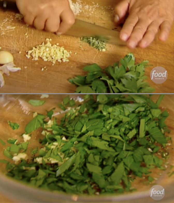 Ina Garten chopping fresh herbs