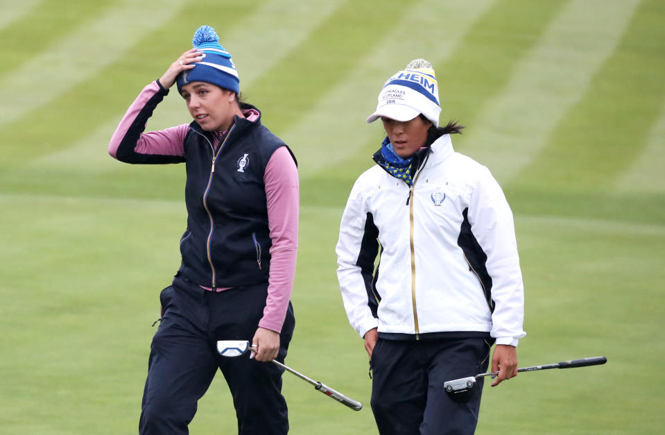 Georgia Hall and Celine Boutier grabbed a vital comeback win for Europe in the Solheim Cup at Gleneagles