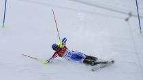 France's Thomas Mermillod Blondin crashes during the slalom run of the men's alpine skiing super combined event during the 2014 Sochi Winter Olympics at the Rosa Khutor Alpine Center in Rosa Khutor February 14, 2014. REUTERS/Leonhard Foeger (RUSSIA - Tags: OLYMPICS SPORT SKIING TPX IMAGES OF THE DAY)