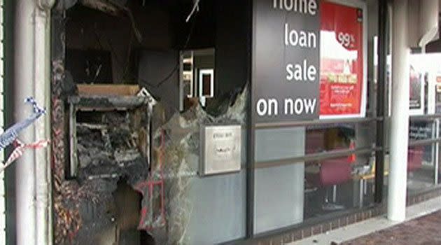 The destroyed ATM on Liverpool Street at Port Lincoln, SA.