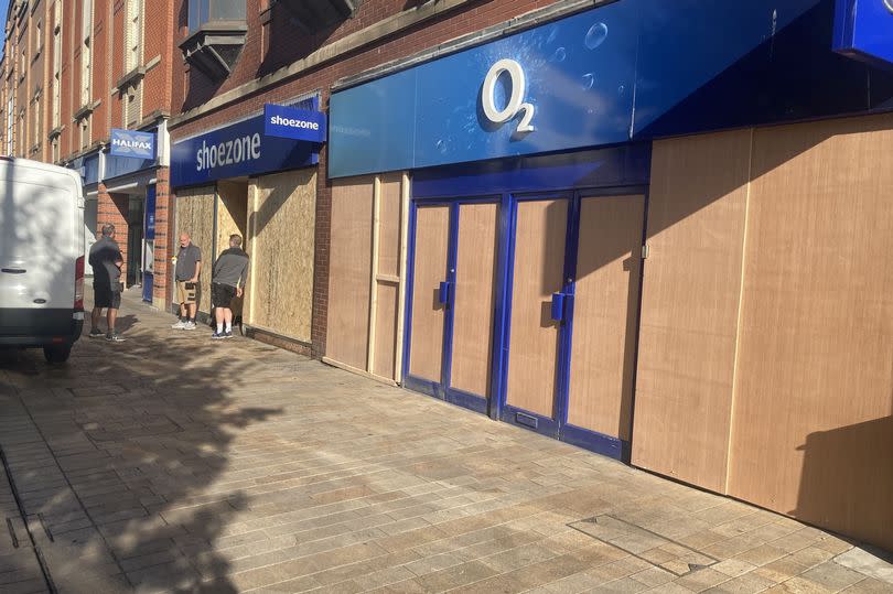 Boarded up shops in Hull city centre