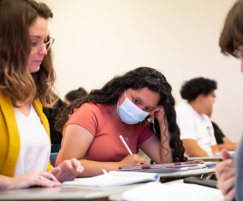 Andrea Hernandez, a first-year math major at the University of Texas at Austin, feels she is regaining her muscle for being a student after the pandemic turned her world upside down.