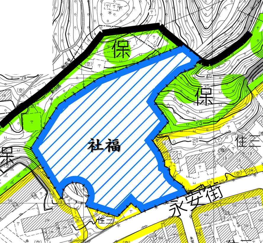 內政部都委會第1053次會議審議通過機關用地變更為社會福利設施用地的土地使用計畫示意圖。國土署城鄉分署提供