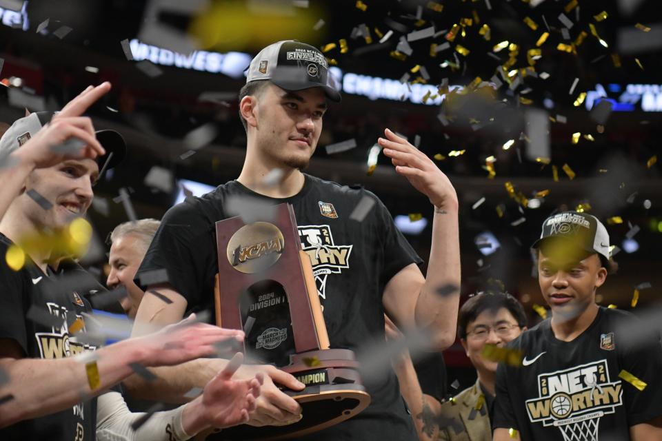 Purdue's Zach Edey is averaging 30 points and 16.25 rebounds through four NCAA Tournament games.