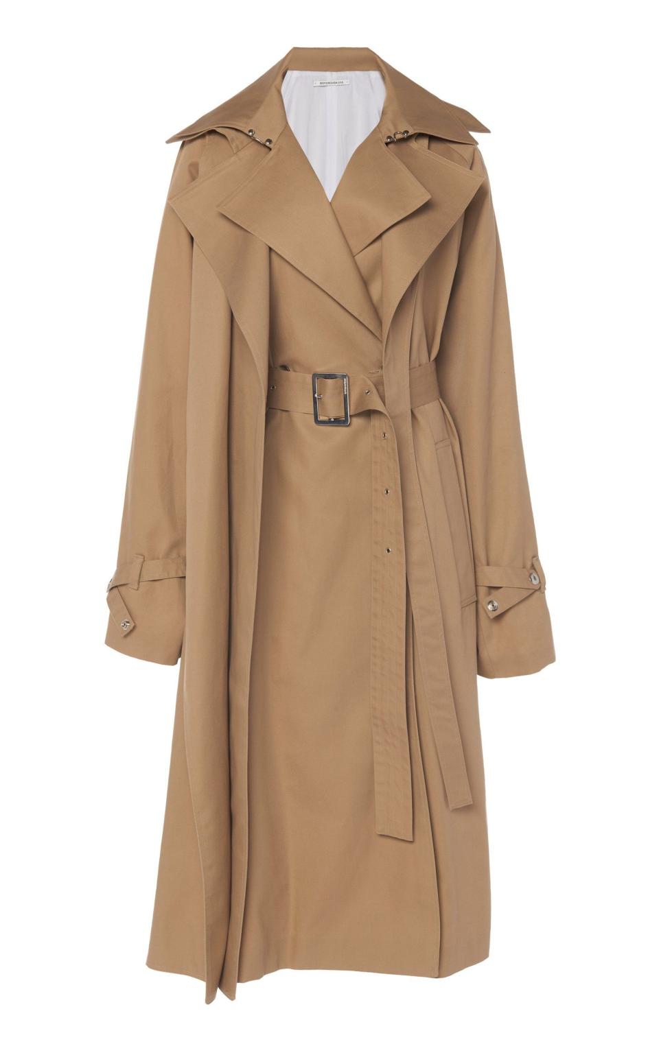 Belted Cotton-Blend Gabardine Trench Coat