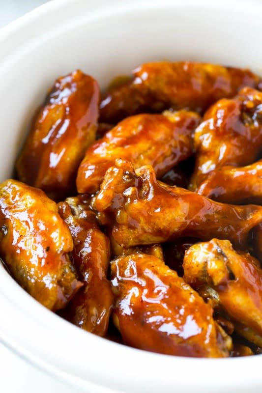 <p>Dinner at the Zoo</p><p>It's going to be hard to stop eating these slow-cooker BBQ wings. So much flavor. </p><p><strong>Get the Recipe: <a href="https://www.dinneratthezoo.com/slow-cooker-chicken-wings" rel="nofollow noopener" target="_blank" data-ylk="slk:Slow-Cooker Chicken Wings;elm:context_link;itc:0;sec:content-canvas" class="link ">Slow-Cooker Chicken Wings</a></strong></p>