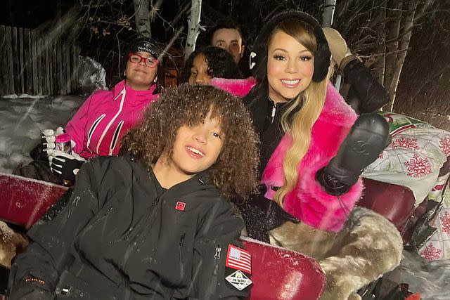 <p>Mariah Carey / Instagram</p> Mariah Carey and Twins Monroe and Moroccan on Christmas Eve