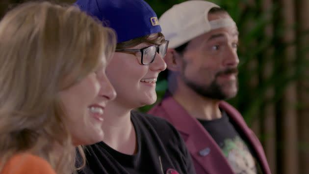 From Left: Joey Lauren Adams, Sav Rodgers and Kevin Smith in the documentary 