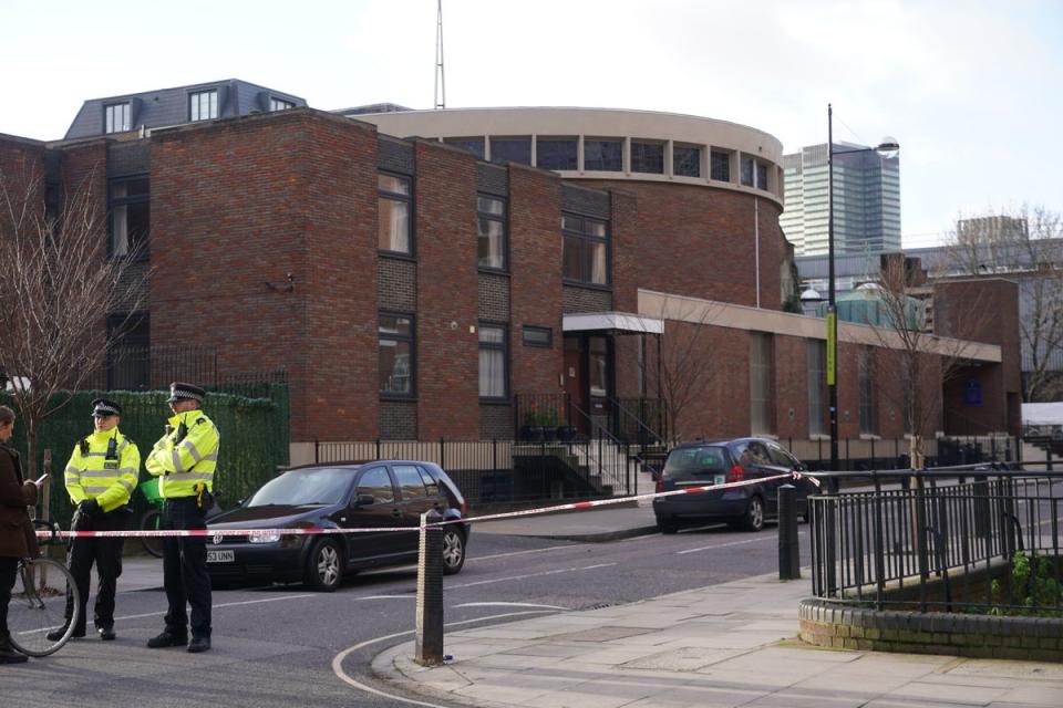 The shooting took place outside St Aloysius Church in Phoenix Road, Euston (Yui Mok/PA) (PA Wire)