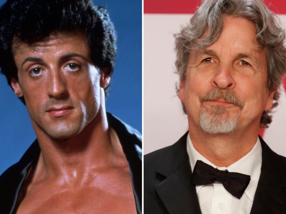 Sylvester Stallone als Rocky Balboa in "Rocky", daneben "I Play Rocky"-Regisseur Peter Farrelly. (Bild: ddp/Snap Photo / ddp/Los Angeles Times/Polaris)