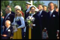 <p>A 13-year-old Princess Madeleine joined her family to celebrate <a href="https://www.townandcountrymag.com/society/tradition/g27813429/crown-princess-victoria-estelle-sweden-national-day-2019-photos/" rel="nofollow noopener" target="_blank" data-ylk="slk:National Day of Sweden;elm:context_link;itc:0;sec:content-canvas" class="link ">National Day of Sweden</a>. The holiday takes place every June 6th to mark King Gustav Vasa's election in 1523.</p>