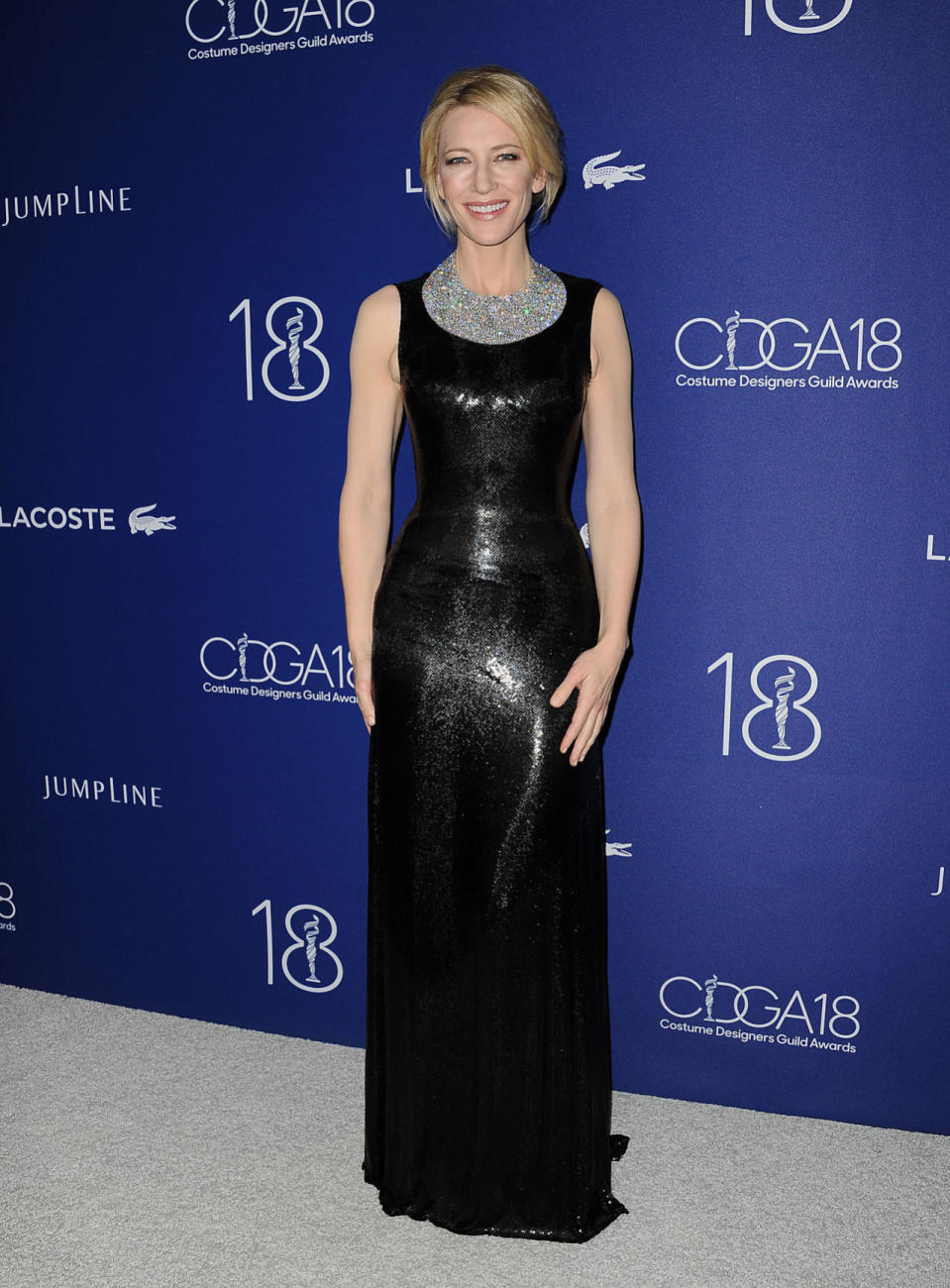 Cate Blanchett in Atelier Versace at the 18th Costume Designers Guild Awards at the Beverly Hilton on Feb. 23, 2016, in Beverly Hills, Calif.