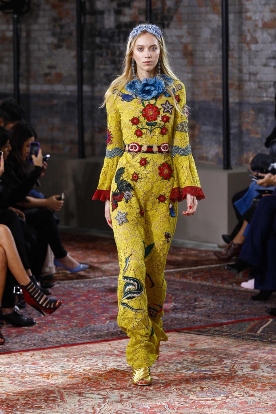 Gucci’s resort collection was all about cool festival hair. What’s not to love about a headband of flowers?