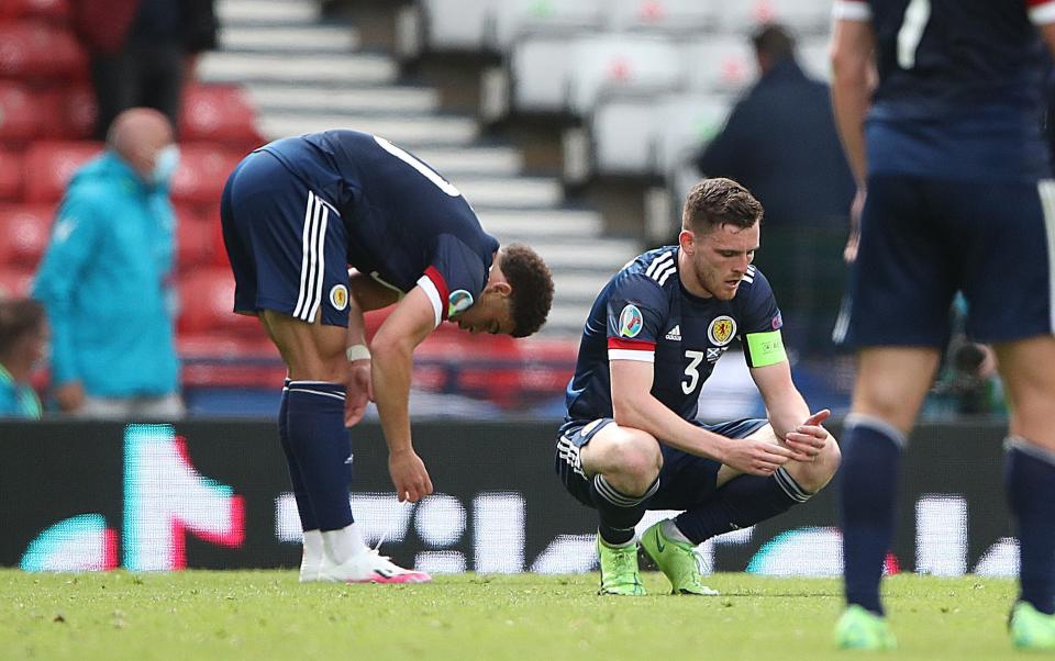  Andy Robertson of Scotland is seen at full time during the UEFA Euro 2020 Championship Group D match between Scotland v Czech Republic - Getty Images
