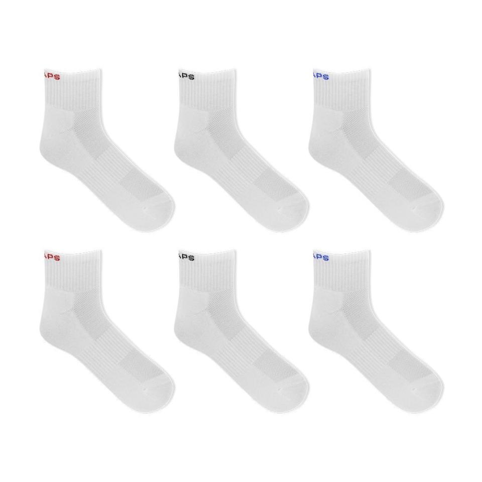 Loops And Wales Chaps Solid Athletic Quarter Socks, 6-Pack