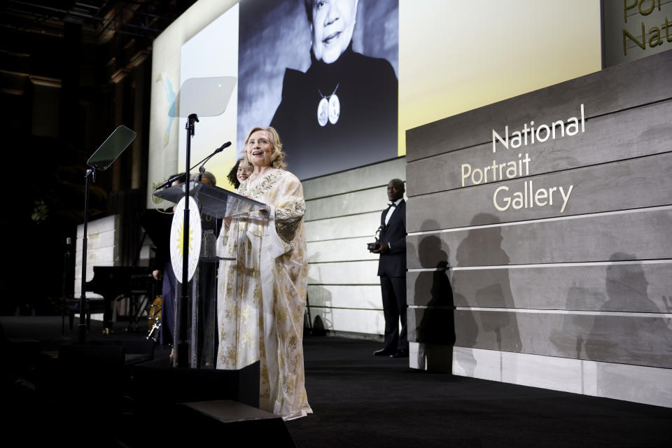 Hillary Rodham Clinton speaks during the 2022 Portrait Of A Nation Gala.