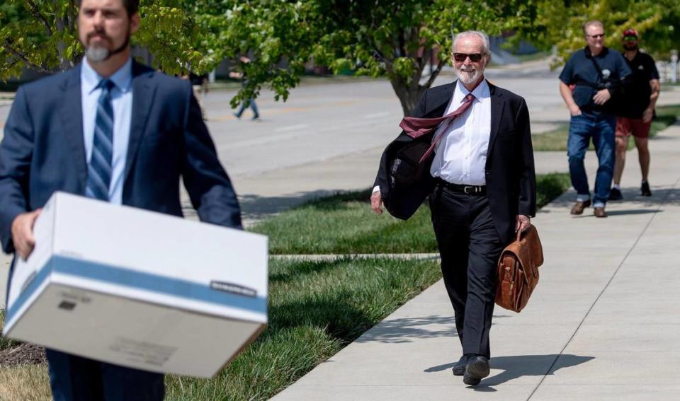 William Creeden, international secretary-treasurer of the International Brotherhood of Boilermakers, left a hearing Tuesday at the Robert J. Dole Federal Courthouse in Kansas City, Kansas.