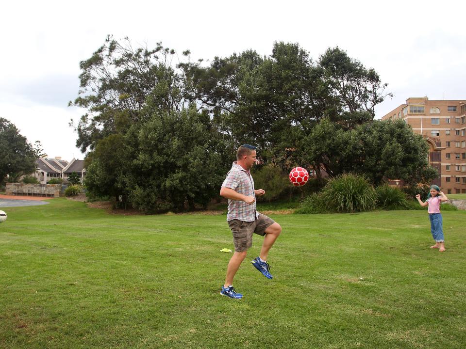 Family playing sports