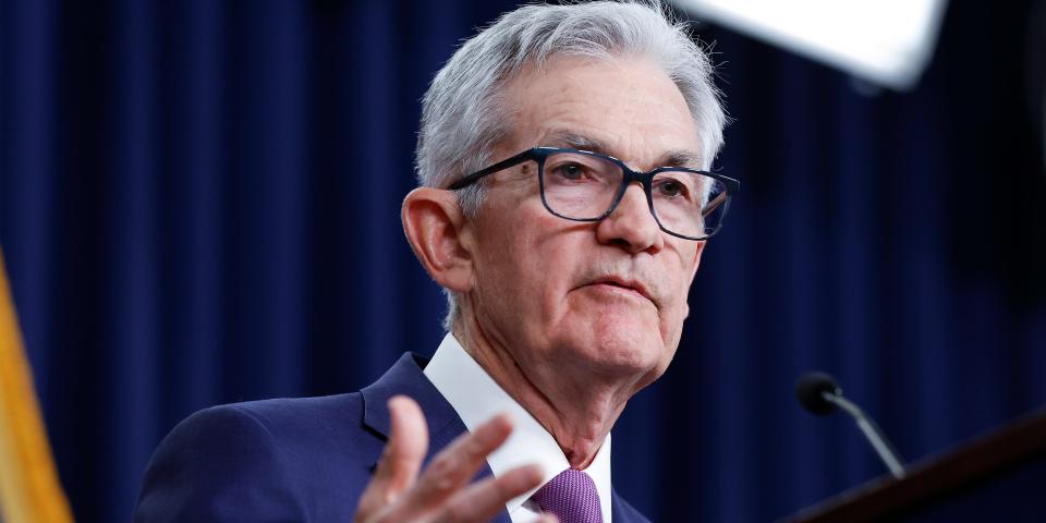 US Federal Reserve Board Chairman Jerome Powell speaks during a news conference at the headquarters of the Federal Reserve on January 31, 2024 in Washington, DC.