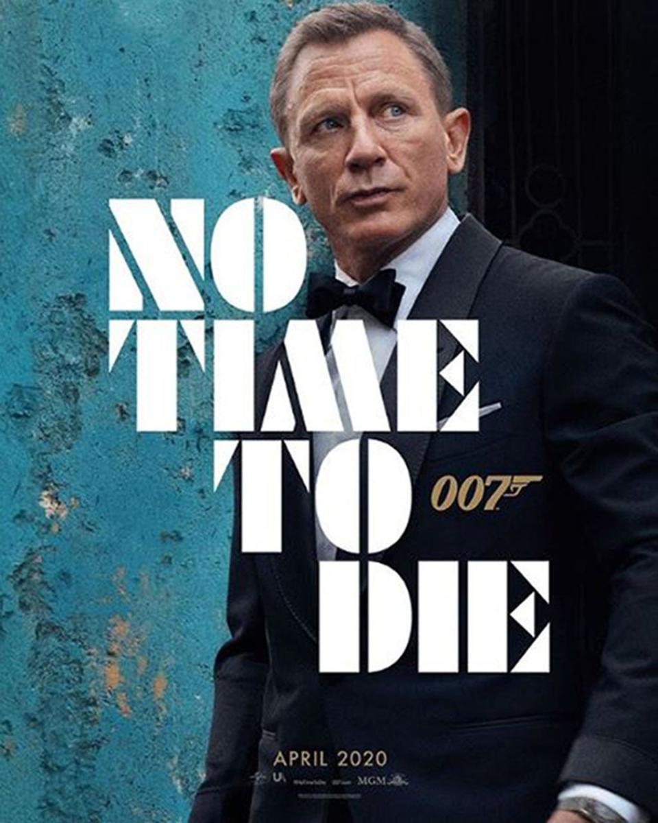 The first official poster for the new James Bond film, No Time Time To Die, featuring star Daniel Craig. (PA)