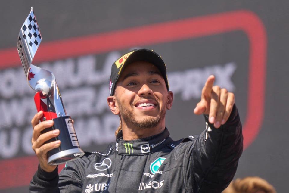 Lewis Hamilton: Back on the podium  (AFP via Getty Images)